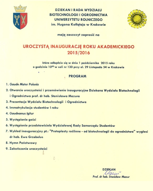 Inauguracja 2015