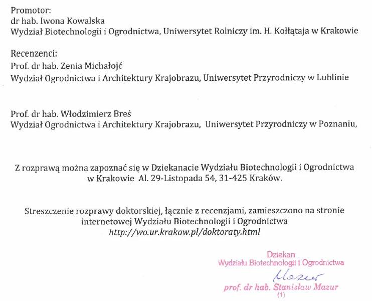 Publiczna obrona rozprawy doktorskiej 2018