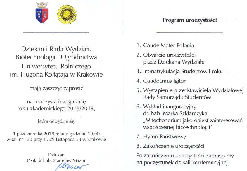 Inauguracja roku akademickiego