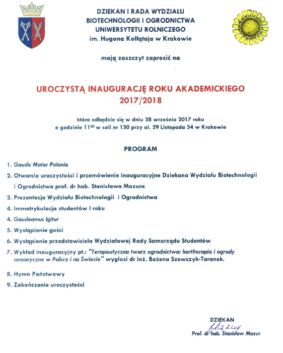 Inauguracja Roku Akademickiego