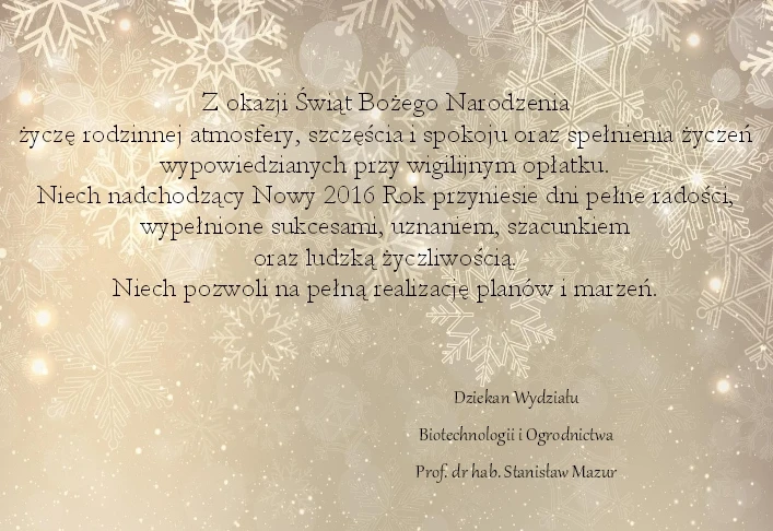 Z okazji Świąt Bożego Narodzenia